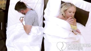 Babe blonde fucks her turned on step-brother