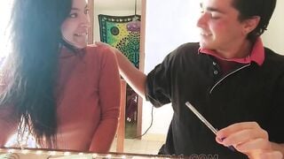 Professor Fucks College Schoolgirl with Long Booty and Natural Boobs