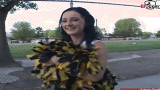 Cheerleader college women picked up on the street for vehicle sex