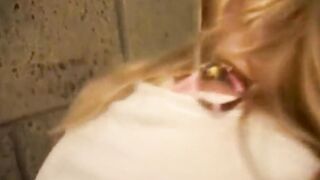 Adorable blonde teenie enjoying solo satisfaction