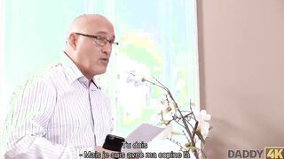 DADDY4K. Old businessman doesnt mind fucking sons adorable mistress