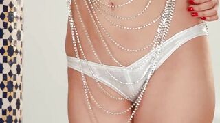 beauty Dark Haired Strokes her Twat all alone