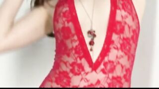 Slutty goddess Freaky Red-oral sex inside Panties Fucks Soak Cunt with Vibrator