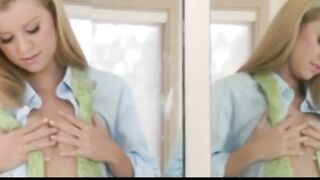 Young Slim Adorable Blonde inside Bikini Strokes Soak Tight Vagina to Orgasm