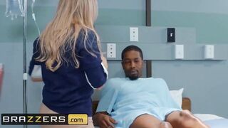 Brazzers - Crazy Blonde Doctor Ashley Fires Tests some big black cock