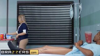 Brazzers - Crazy Blonde Doctor Ashley Fires Tests some big black cock