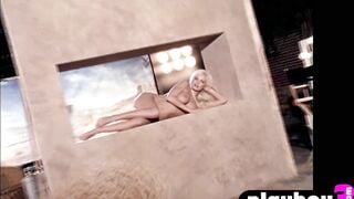 Huge melons blonde Nikki Leigh posed totally nude and showed her amazingly hot body
