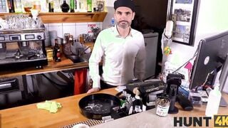 HUNT4K. Cafe worker desperately watches how his future ex-wife gets banged!