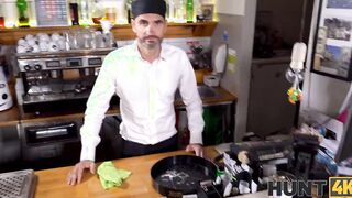 HUNT4K. Cafe worker desperately watches how his future ex-wife gets banged!