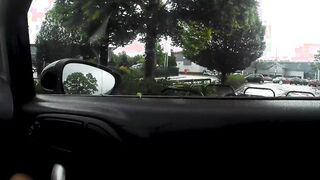 OMG so risky! Having Fun with my vagina to orgasm inside shopping moll vehicle parking. People passing by.