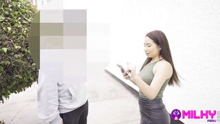 Huge-ass Peruvian asks Beauty questions inside outdoors and ends up fucking a stranger