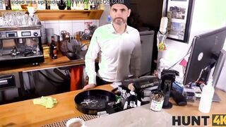 HUNT4K. Cafe worker desperately watches how his future fiance gets screwed