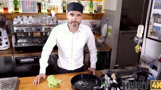 HUNT4K. Cafe worker desperately watches how his future fiance gets screwed