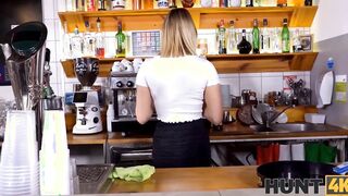 HUNT4K. Cafe worker desperately watches how his future fiance gets screwed