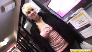 pov blonde whore eats cock