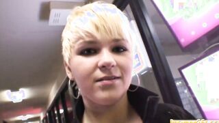 pov blonde whore eats cock