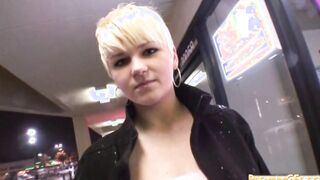 pov blonde whore eats cock