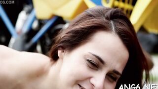 Astonishing dark hair mistress Licie C bent over for a bonk
