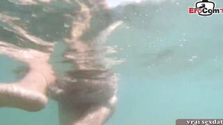 French blonde cougar got anal 3some mmf double penetration at the beach