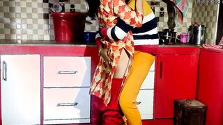 I banged my maid after hot tub. Into kitchen