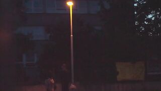 Publicly pulled beauty cockriding inside van during naughty session