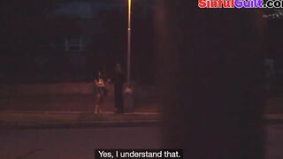 Publicly pulled beauty cockriding inside van during naughty session