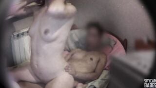 Real Secret camera - Again stepdad go inside my bed and wakes me with his huge dick