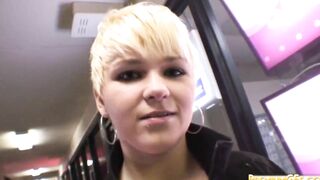 pov blonde whore claudia downs eats penis