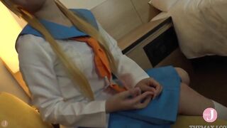 【Hentai Cosplay】 Adorable sch0ol uniform cosgirl offer Bae blow job and make him finished by her hand! - Intro
