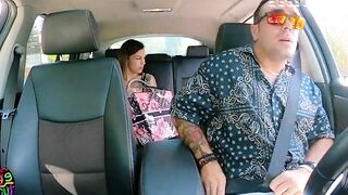 DRIVER REACH ME-THE ANUS !!!! Wild Diana and Julia got their booty fuck and squirt on the driver!