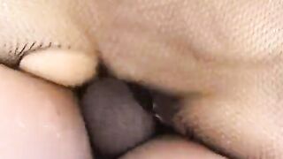 Sexy likes to suck on a long african cock outdoor