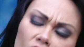 Dark haired hoe with long breasts dig cock