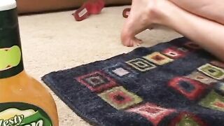 Blond inside panties licks mans soak booty and blows his fat penis