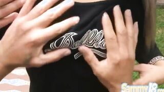 Slender teens snatch banged! after giving oral sex