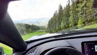 Hand Job while driving - Outside screwed and cum on Monster Butt