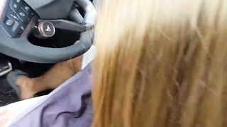 Hand Job while driving - Outside screwed and cum on Monster Butt