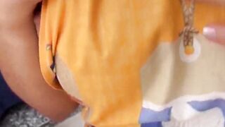 Alone on the bed making snatch enjoy with sex dildo and finger fucked