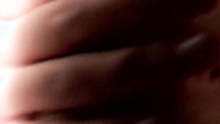 Alone on the bed making snatch enjoy with sex dildo and finger fucked
