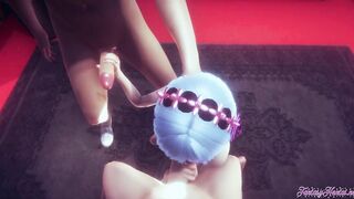 Re Zero Animated - Rem Three-Way with point of view (Uncensored) - Japanese oriental Manga cartoon game porn