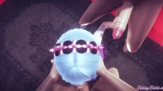 Re Zero Animated - Rem Three-Way with point of view (Uncensored) - Japanese oriental Manga cartoon game porn