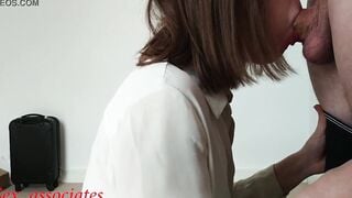 Young secretary cheating on hubby with her boss on a business trip