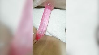 My first long toy inside soak twat - SweetWetElla