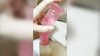 My first long toy inside soak twat - SweetWetElla