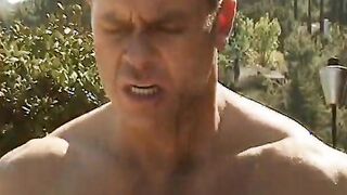 Sexsual lovers sex action on the sunbed ended with facial