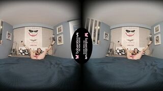 Solo barely legal fucked doll, Alice Sweet is masturbating, into VR