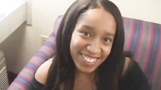 Curvy black with bouncy titties gets banged doggy style