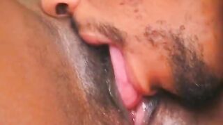 Curvy african moans with satisfaction while she gets fuck
