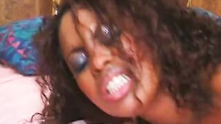 Curvy african moans with satisfaction while she gets fuck