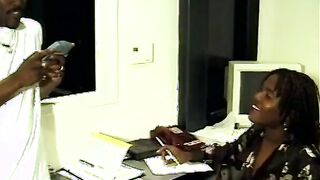 African lovers take a break for hardcore fucking inside the office