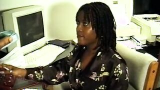 African lovers take a break for hardcore fucking inside the office